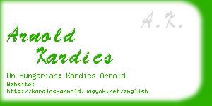arnold kardics business card